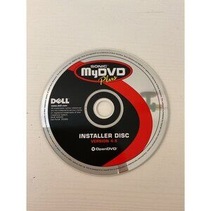 Sonic MyDVD Plus Installer Disc Version 4.5 Dell OpenDVD